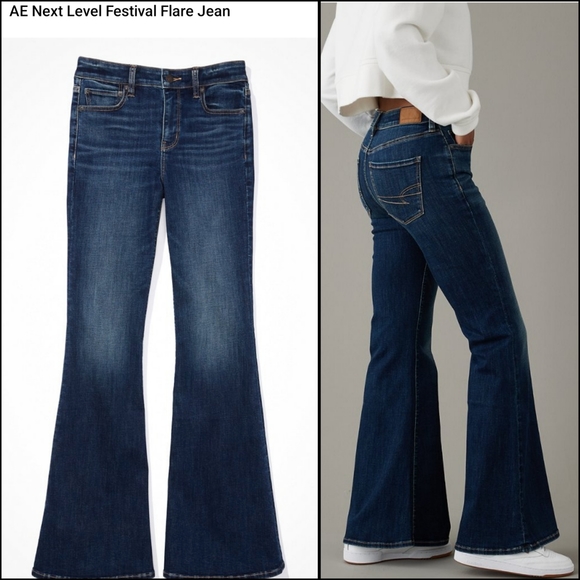 SOLD American Eagle Festival Flare Ultra Flare Jeans sz 14 NEW NWT Super Flare - Picture 2 of 8